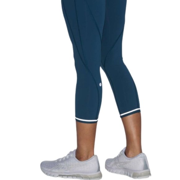 Lululemon Time To Sweat Crop 23" Legging Night Diver Teal Blue - Picture 3 of 9